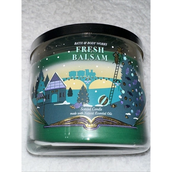 BATH & BODY WORKS FRESH BALSAM 3 WICK CANDLE BRAND NEW - Picture 2 of 16